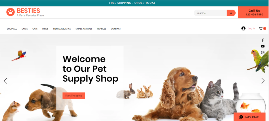 Wix Pet Shop Template