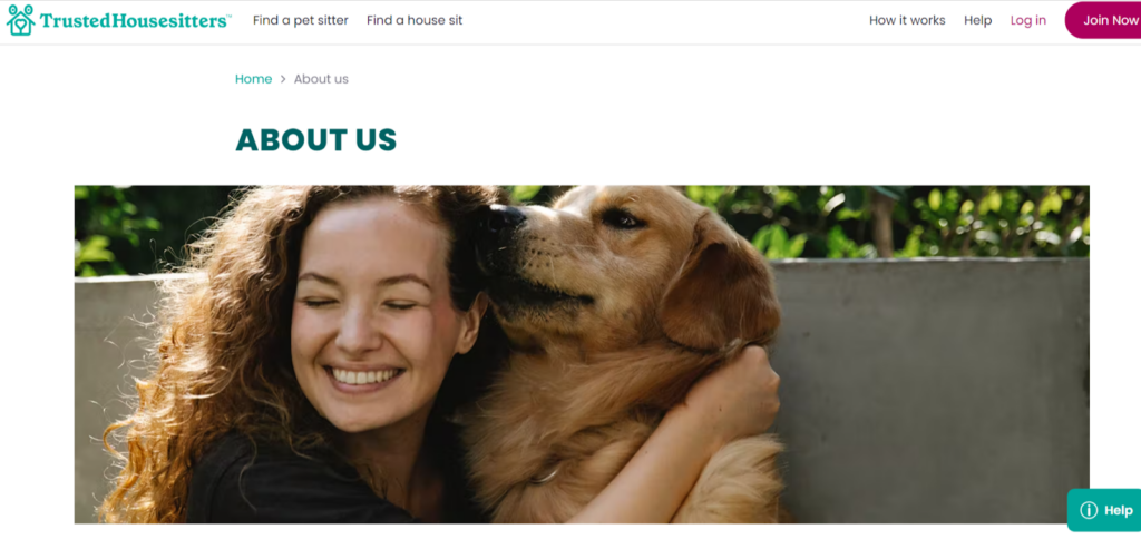 Trusted Housesitters about us page example for inspiration