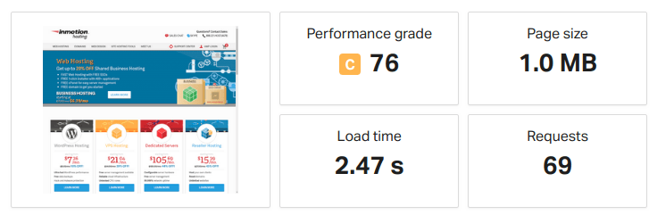 inmotion hosting speed test