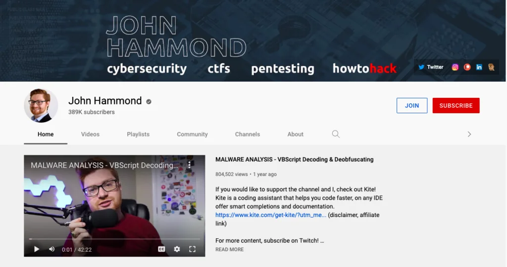 John Hammond (Best YouTube Channel to Learn Cybersecurity)