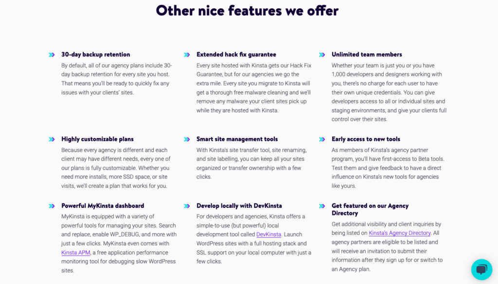 kinsta features