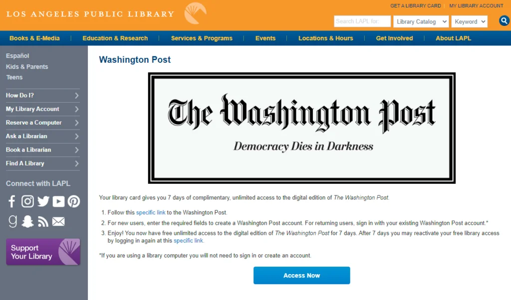 local library card to bypass paywalled content