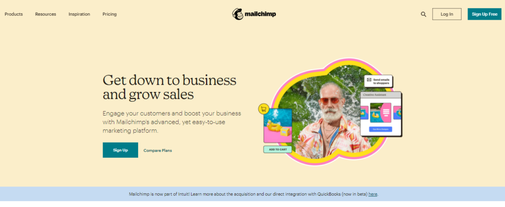 mailchimp homepage