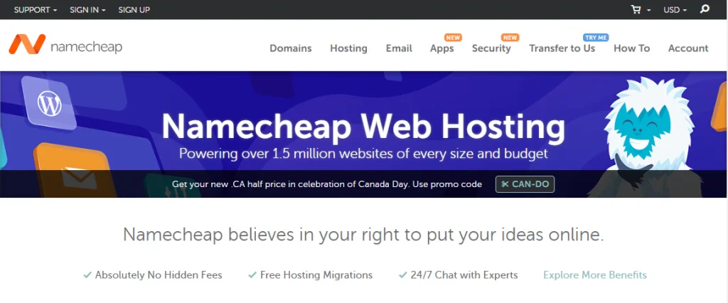namecheap homepage