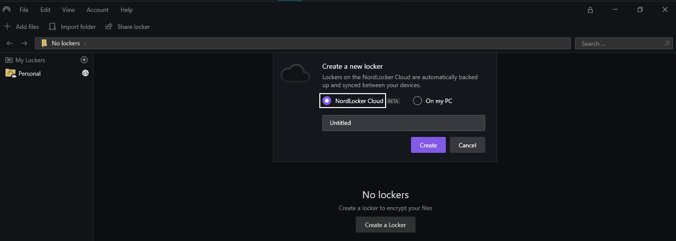 nordlocker web app