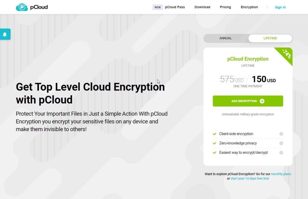 pcloud crypto addon