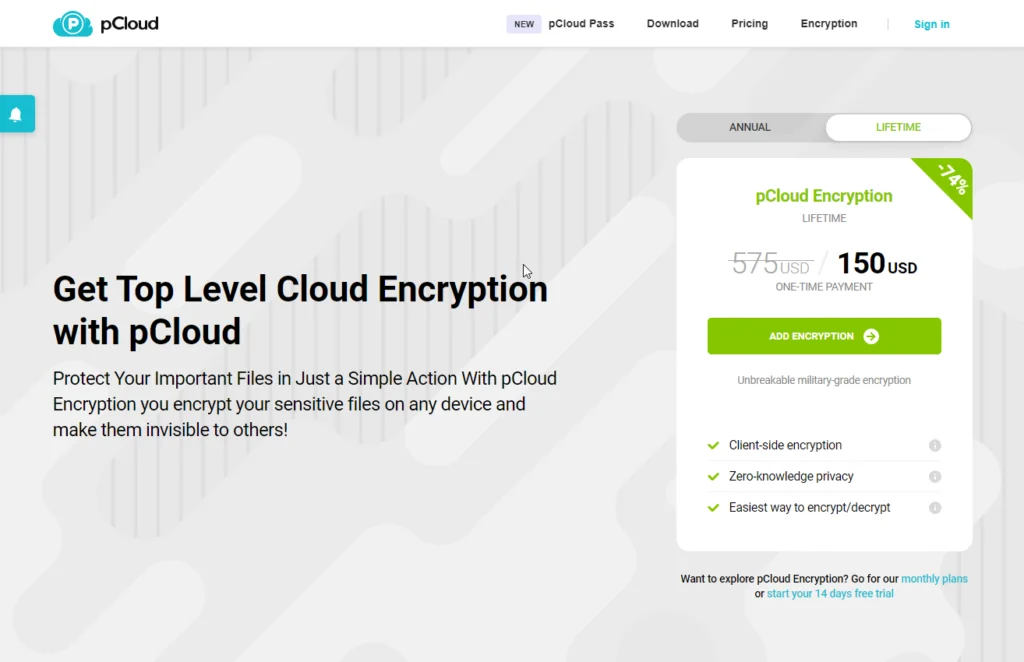 pcloud crypto addon