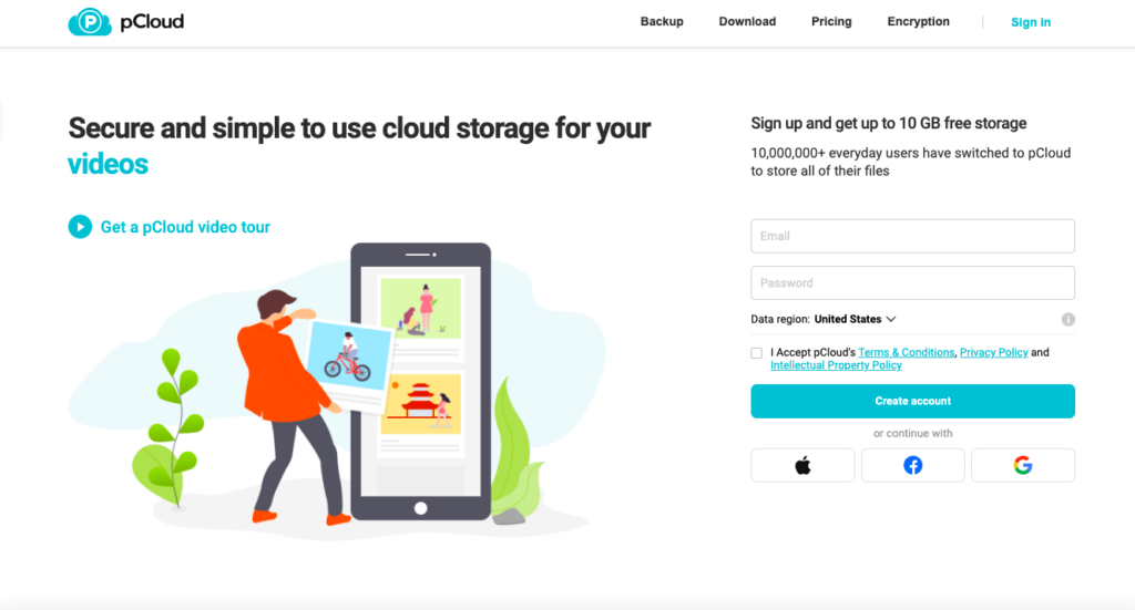 pcloud homepage