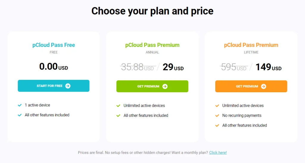 pcloud pass pricing