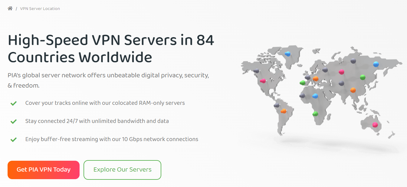 private internet access review servers