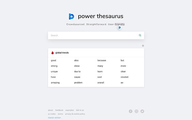 power thesaurus chrome extension