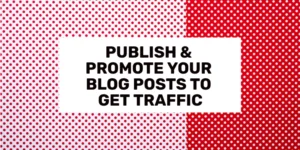 Publish & Promote Your Blog Posts To Get Traffic