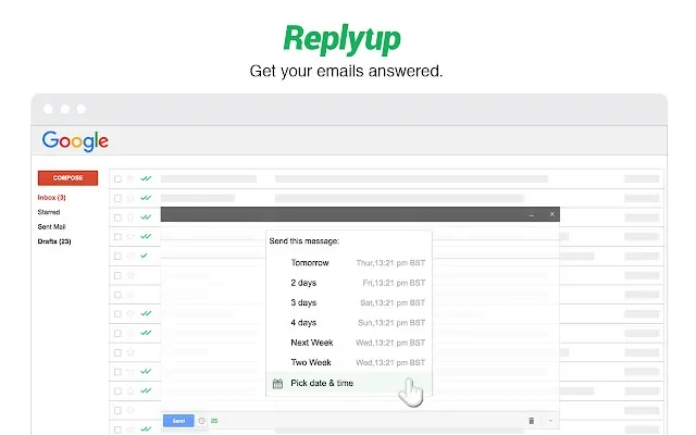 replyup chrome extension