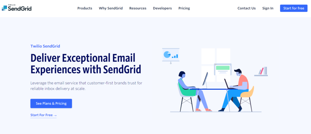 sendgrid homepage