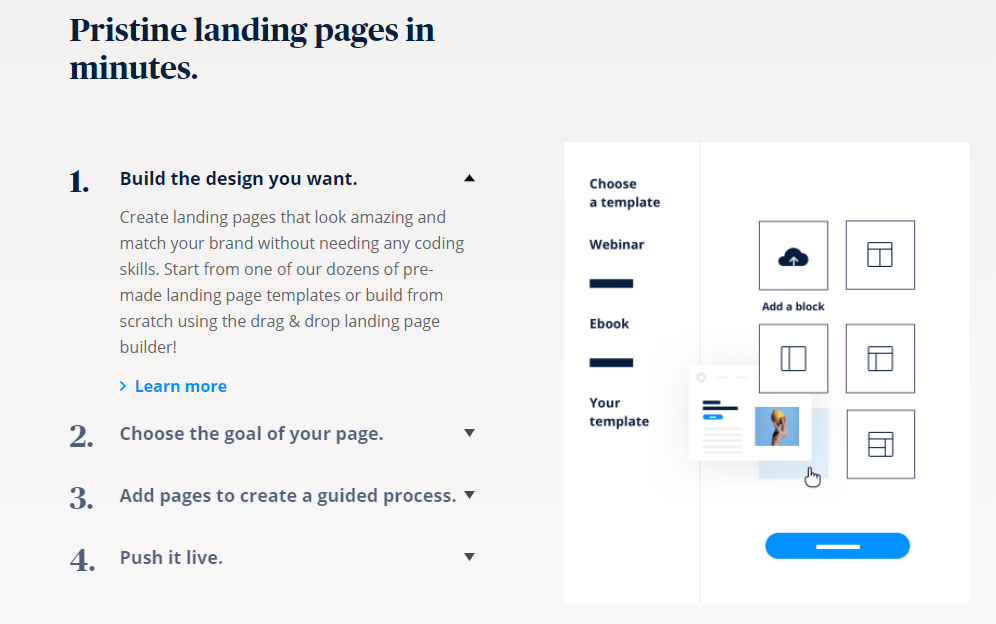 sendinblue landing pages