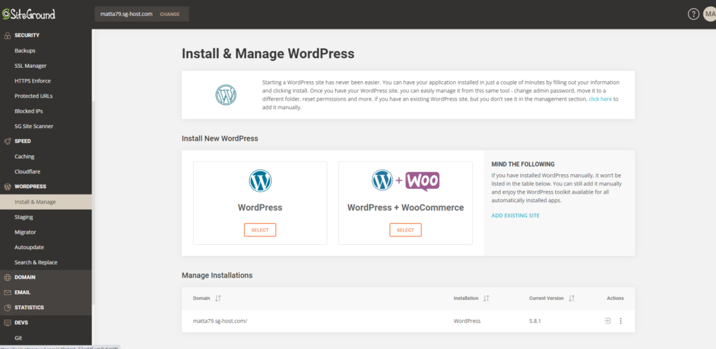 installing wordpress