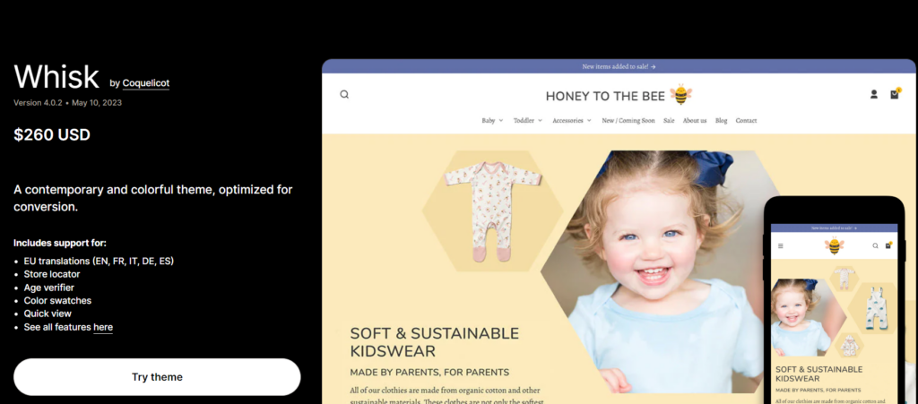 shopify baby care business