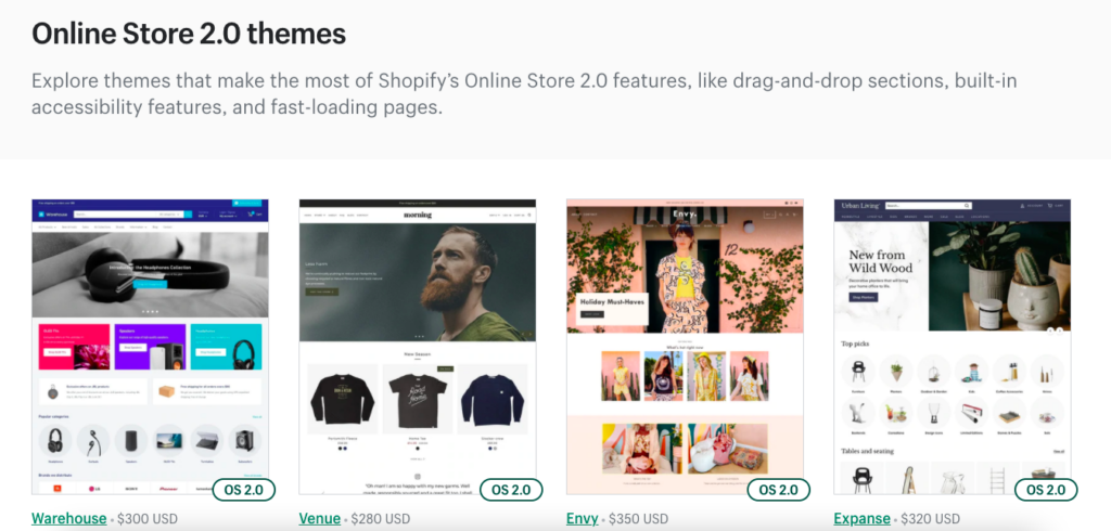 shopify online store 2.0