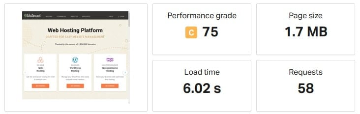 siteground speed test