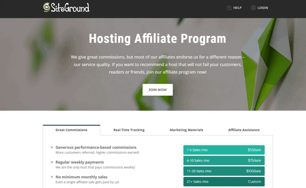 SiteGround web hosting affiliate program