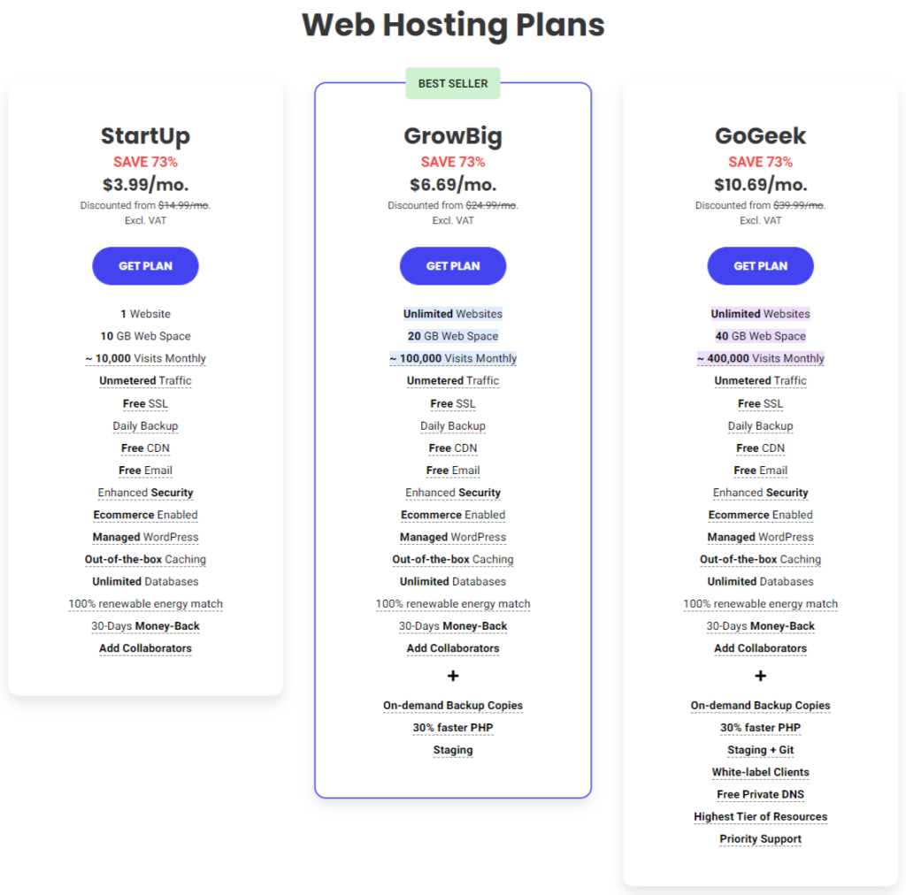 siteground hositng plans