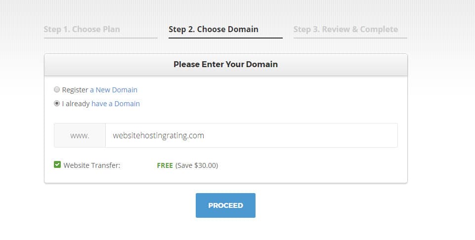 enter domain name