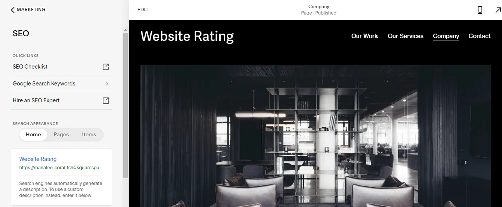 squarespace seo features