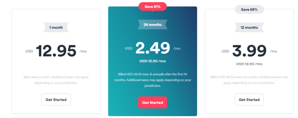 Surfshark pricing plans