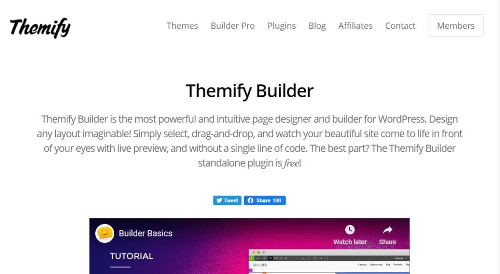 themify wordpress page builder