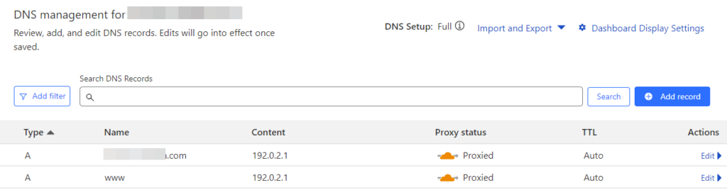 Cloudflare DNS management