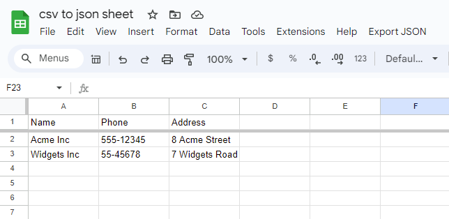 prepare your csv file