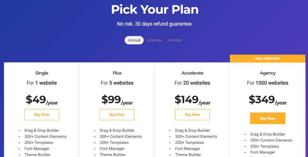 visual composer pricing and plans