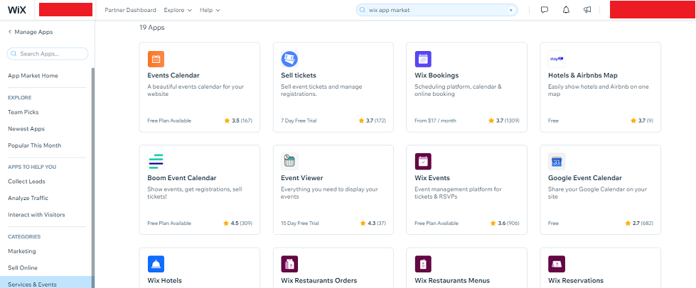 wix app marketplace