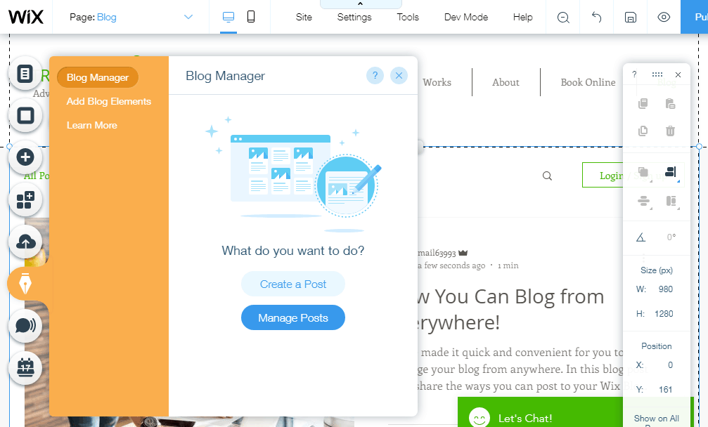 wix blog manager