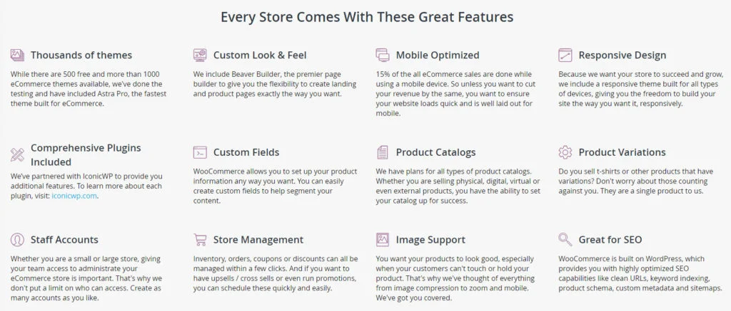 WooCommerce Hosting Features