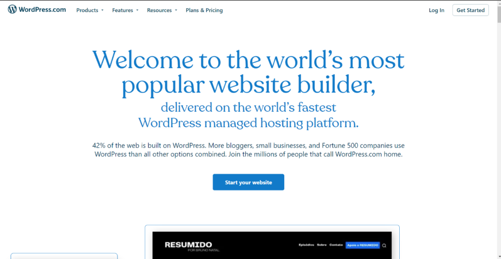 WordPress.com Home Page