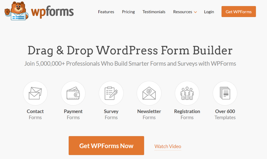wp forms homepage