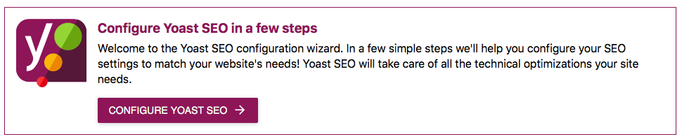 yoast configuration wizard