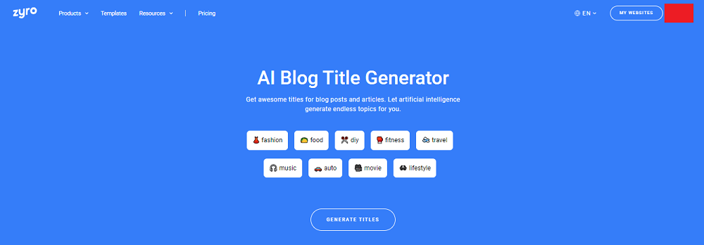 zyro ai blog title generator